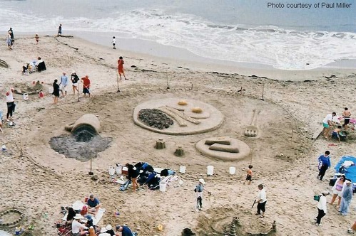 2003 Sand Sculpture Contest: Adults' Group 1st Place: Entry #03 I Ordered Sausage, by Hank's Breakfast Crew