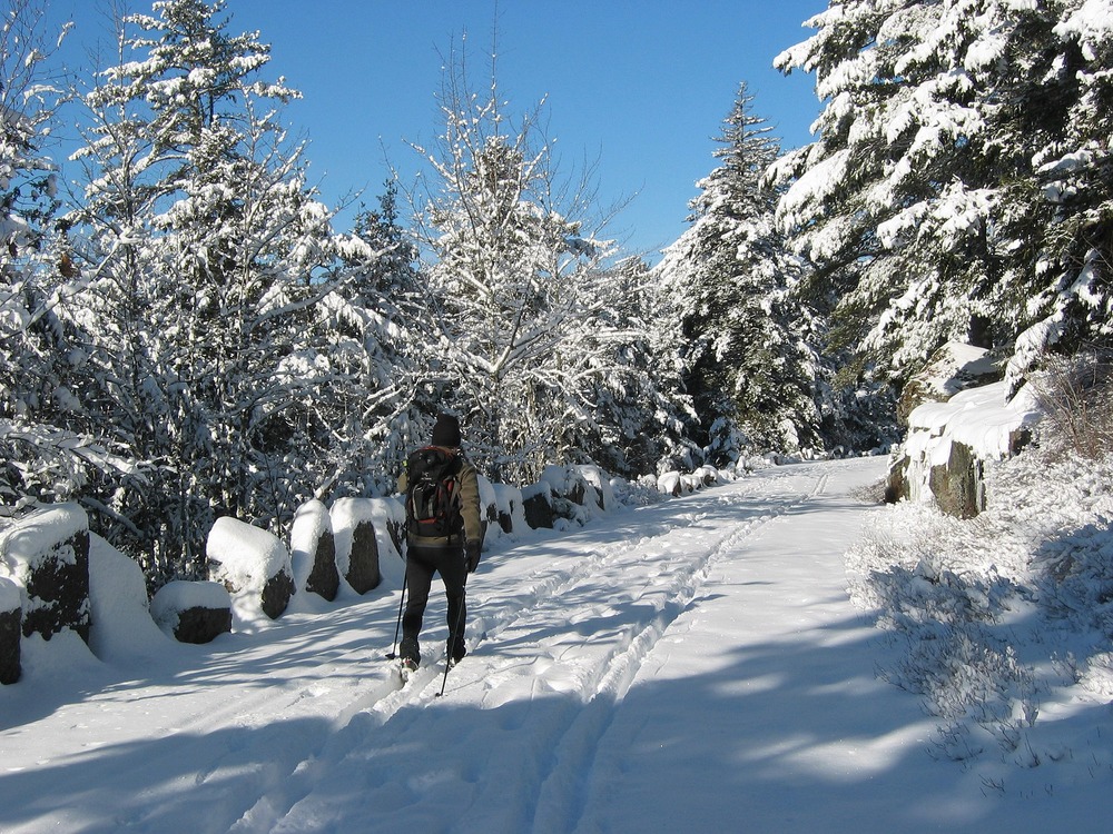 When there is adequate snow, cross-country skiing is a popular activity along the carriage roads.