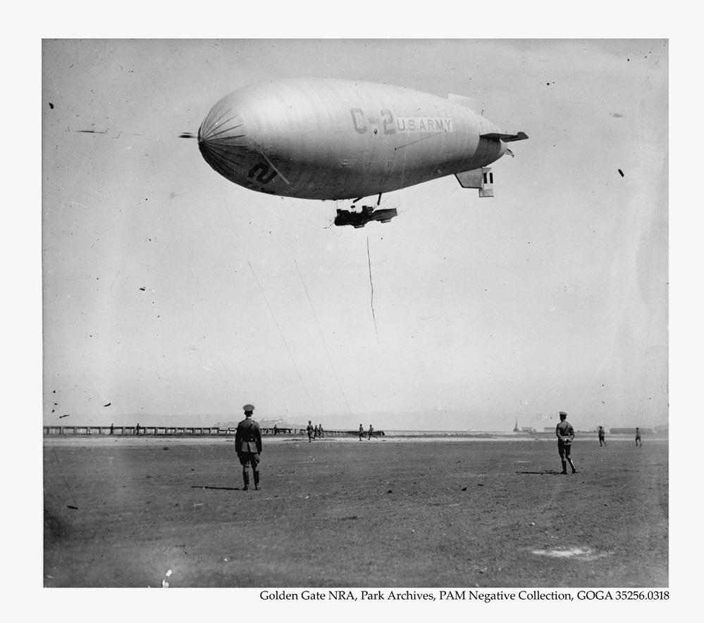 US Army C-2 airship at Crissy Field, c1920s