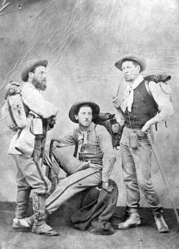 Hiking trip to Naples- from left to right, George Dubois, Augustus Saint-Gaudens and Ernest Mayor.