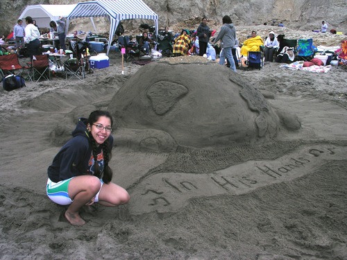 2006 Sand Sculpture Contest: Adults' Group Entry #01: In His Hands by One Big Family