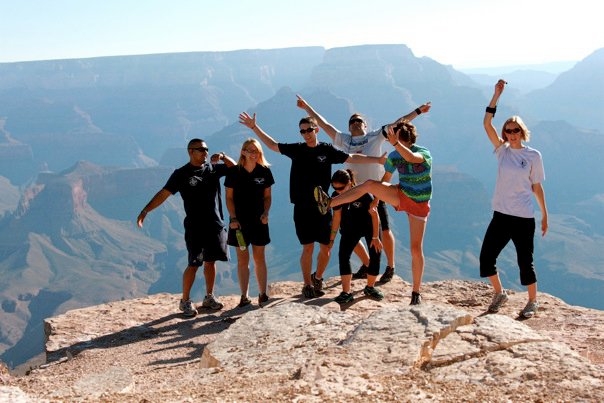 Celebrating the end of a PT run at the rim