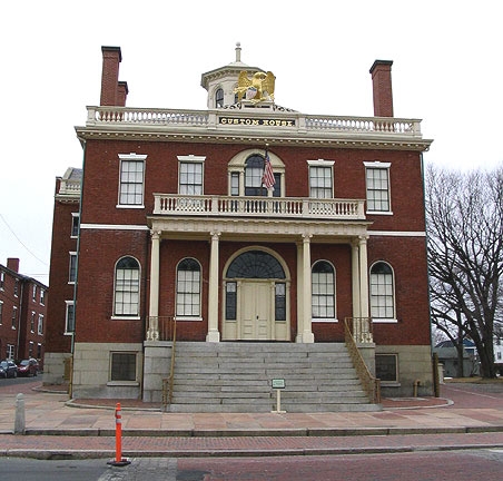 The U.S. Custom House, built in 1819, is a fine example of Federal Period architecture.