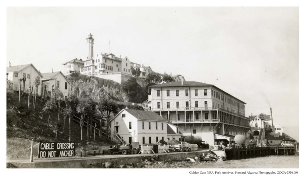 Alcatraz view from water, 1938.