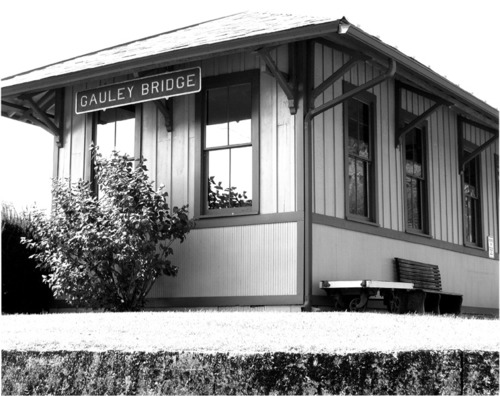 Black and White photo of Gauley Bridge RR Station
