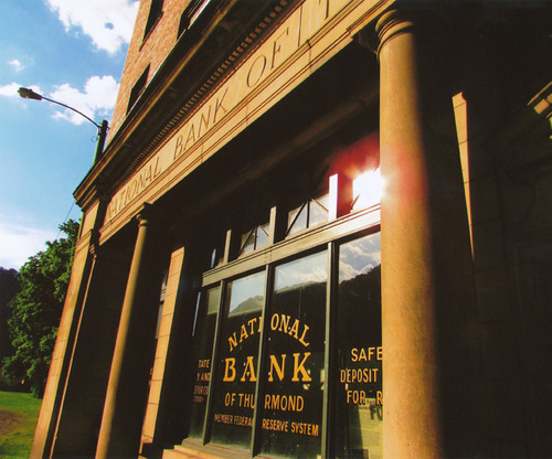 sun reflection on bank window