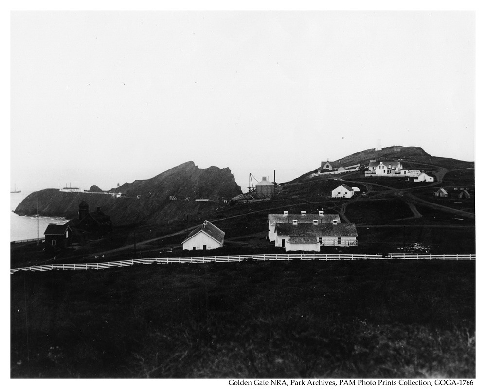 View of housing area and Point Bonita c1905