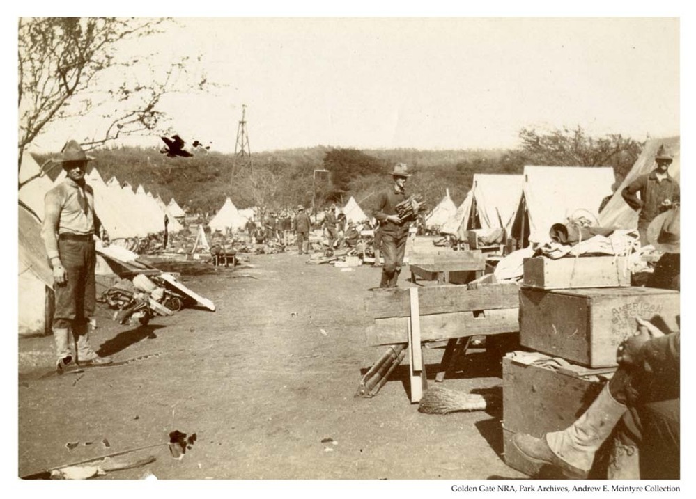 Tents at Presidio sash camp, c. 1890s
