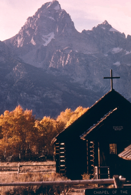 Chapel of Transfiguration, Grand Teton in fall