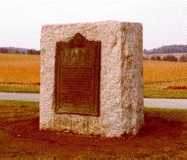 MAINE To commemorate the officers and men from that part of New England now known as the State of Maine who served in Massachusetts Regiments with Washington at Valley Forge in the winter of 1777-8 shaping the hardships there endured this memorial is erected by the State of Maine under the auspices of the Maine Society of the Sons of The American Revolution --1907-- DESCRIPTION: Brandywine granite with bronze plaque 5'11" x 5' x 3'2". DONOR & DATE: The state of Maine under the auspices of the Maine Society of the Sons of the American Revolution, 1907. HISTORICAL DATA: The state of Maine was the first state, of those who had troops at Valley Forge, to erect a monument (1907). Maine was, at the time of the Revolution, a frontier district of Massachusetts.