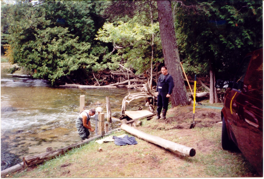 Photo of the reserch monitoring site on the Crystal River. Streamflow Monitoring of the Crystal River