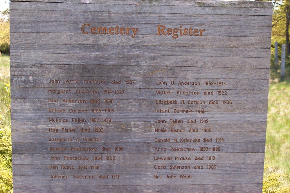 Cemetery Register Sign on North Manitou Island