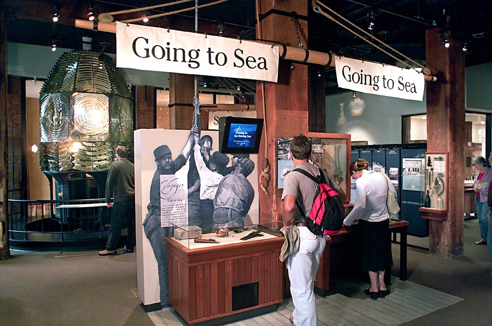 The interior of the park's Visitor Center located at 499 Jefferson Street (Corner of Hyde Street, across the street from the cable car turnaround in Fisherman's Wharf, SF.)