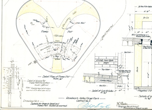 Drawing No.2--Details for Branch Road and Pump Plot--Roadwork--Valley Forge Park--contract No.12