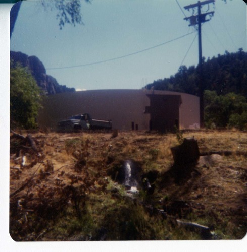 Repainting the exterior of the million gallon water tank at Birch Creek.