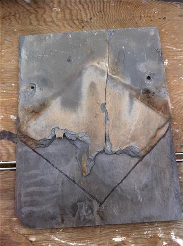 Slate Shingle Repairs of National Cemetery Lodge at Fort Donelson in July 2014