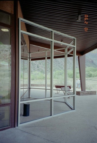 The class walls of the museum during the construction of headquarters addition.