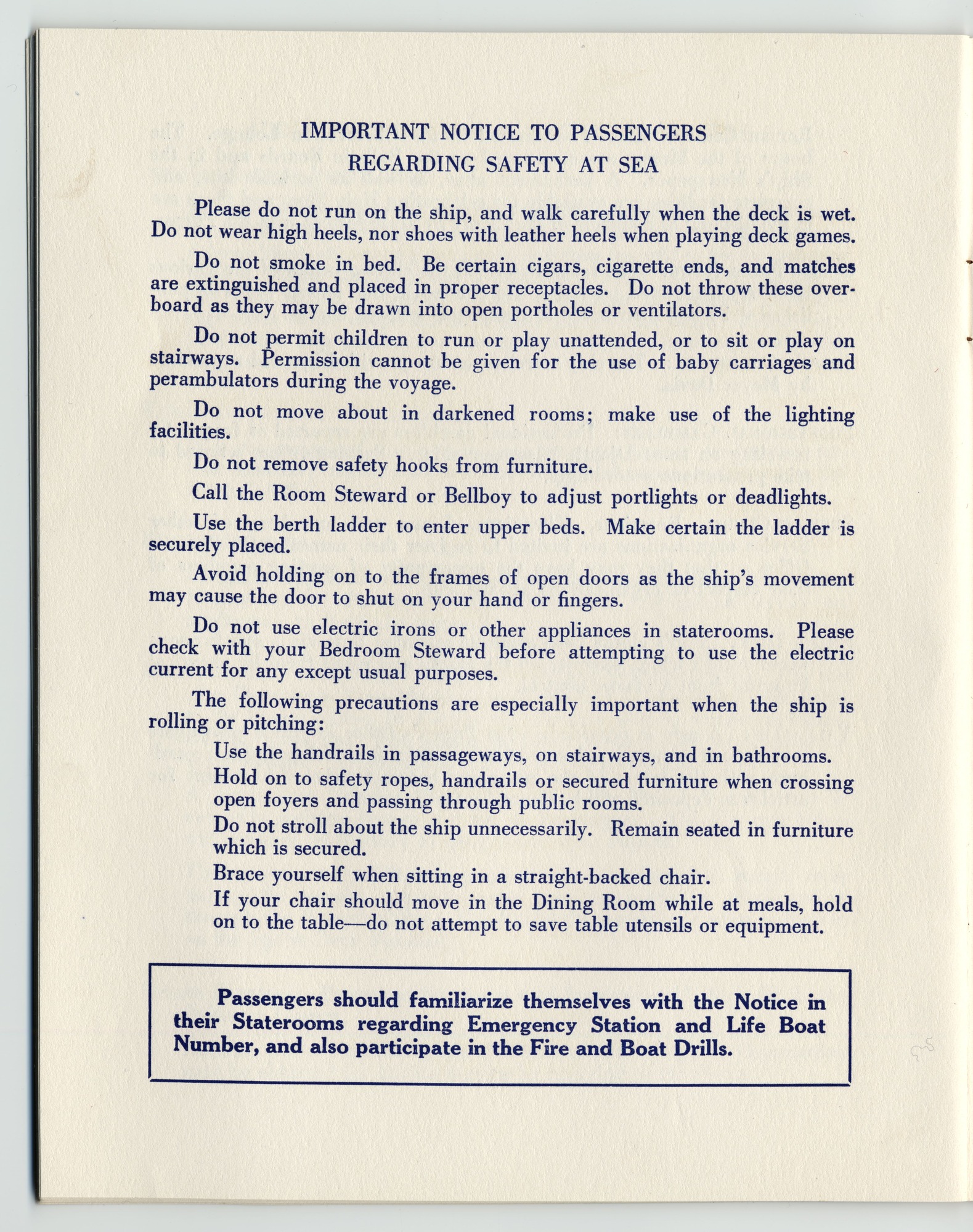 A small booklet with a red and blue striped cover. The booklet has 34 pages and the words are printed in blue ink.