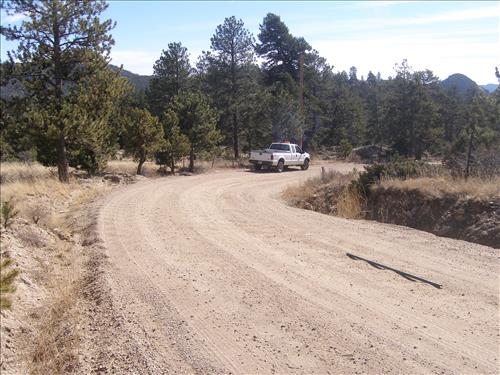 Condition of secondary roads ( High Drive, Twin Sisters, McGraw Ranch Road) in Rocky Mountain National Park prior to rehabiliation work March 2009.