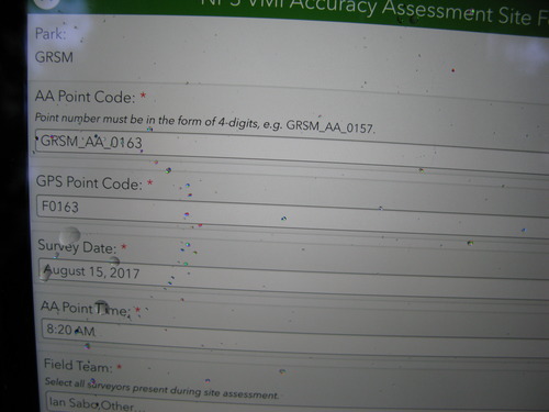 GRSM Accuracy Assessment. Plot Code: GRSM_AA_0163_1