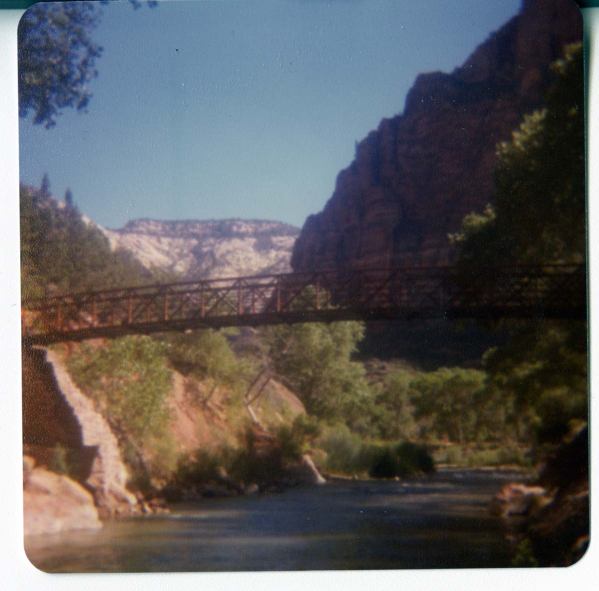 The new Grotto footbridge in place over the Virgin River.