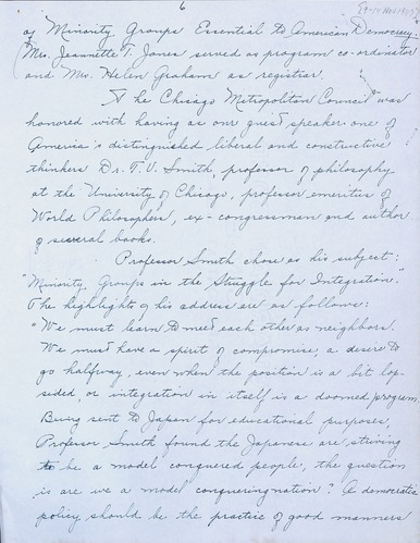 National Council of Negro Women Meeting Minutes, 1947