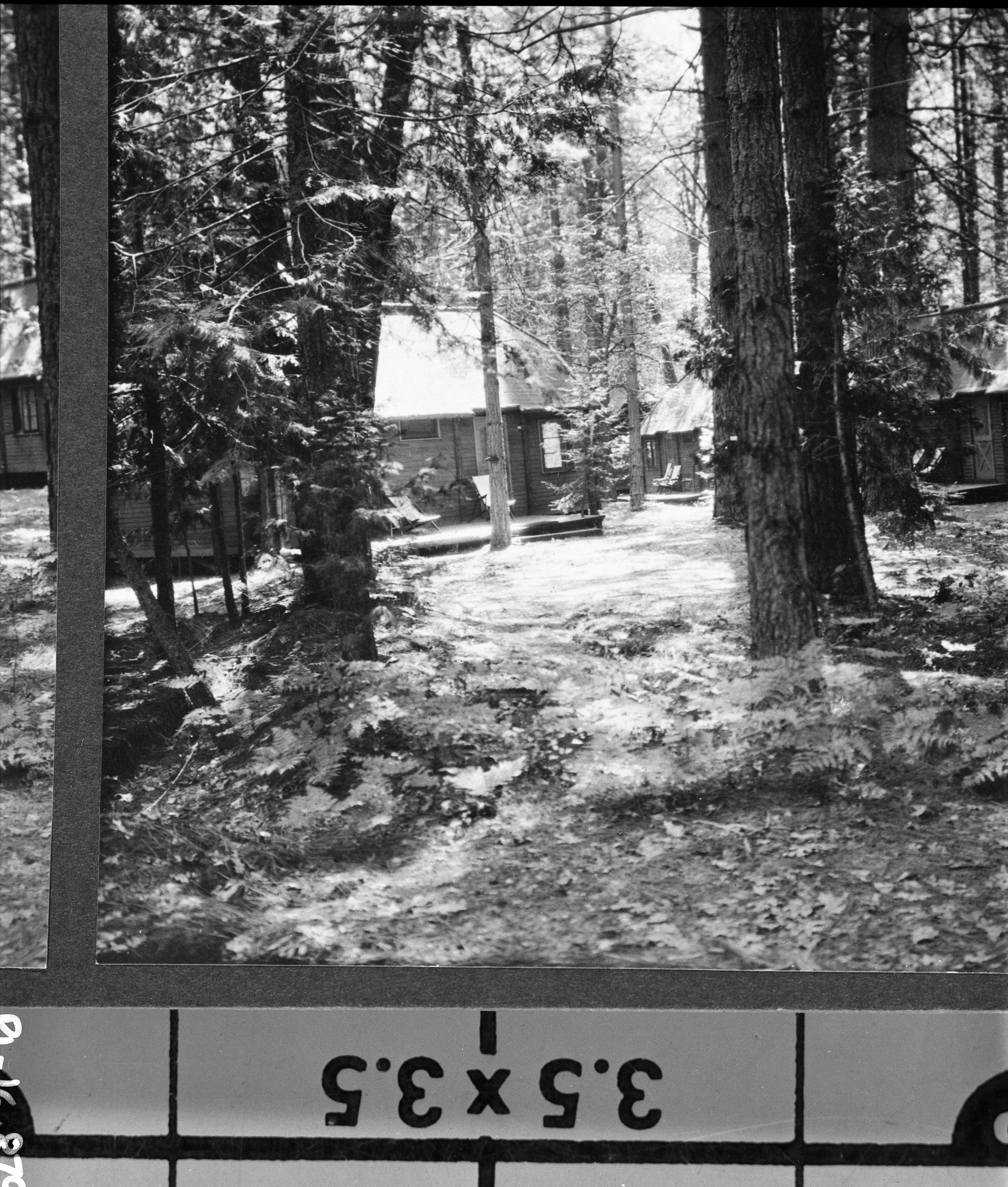 Copy Neg: 1985 by M. Dixon. Yosemite Lodge cabins. Full stereograph (RL_16878).