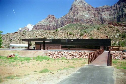 Color Photos of the official launch of the Zion shuttle system- same day as the new visitor center opening.