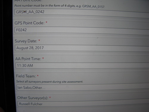 GRSM Accuracy Assessment. Plot Code: GRSM_AA_0242_1