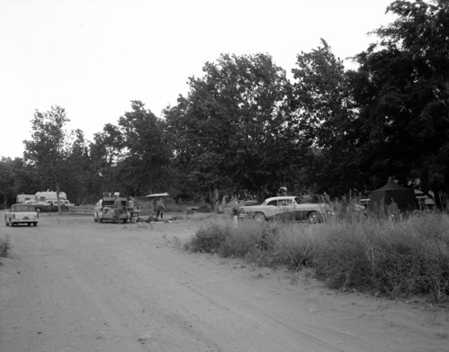 Camper use of overflow area, South Campground.