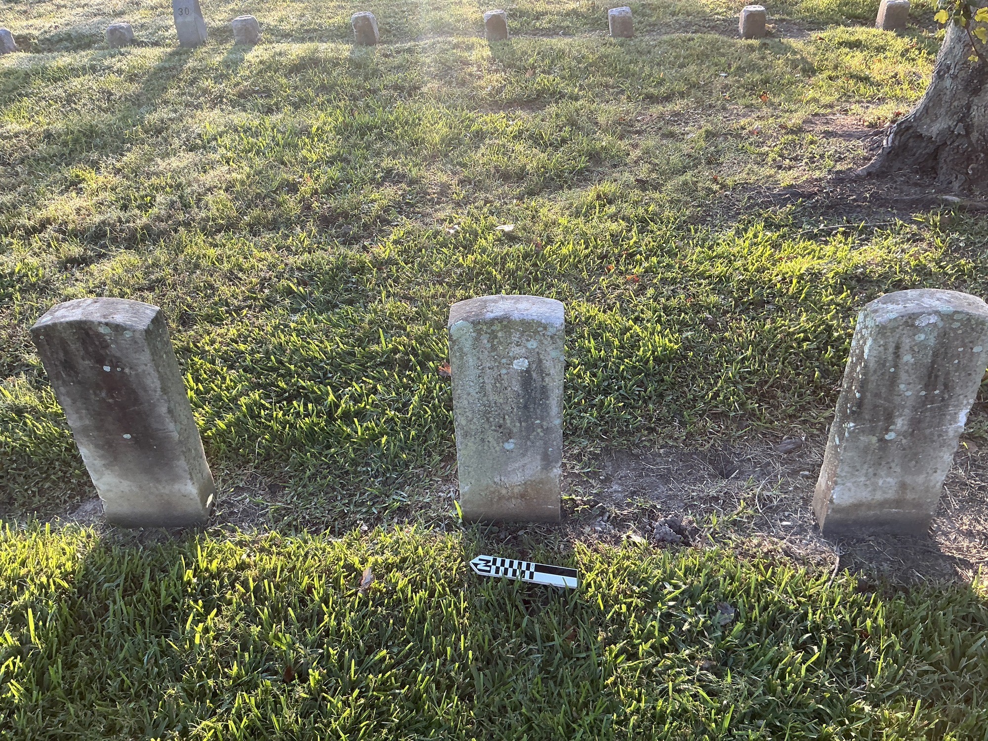 Extra image of historic upright marble headstone with recessed shield face.