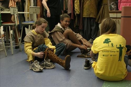 Summer theater camp costume fitting 1
