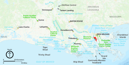  Location map for Jean Lafitte National Historical Park and Preserve. 