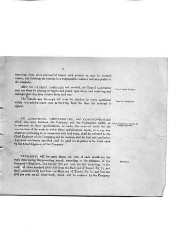 A+007+0055.PA#001--Specification for tunnel and through cut--Bergen Hill, NJ [1873.08] Cover plus 11 pages