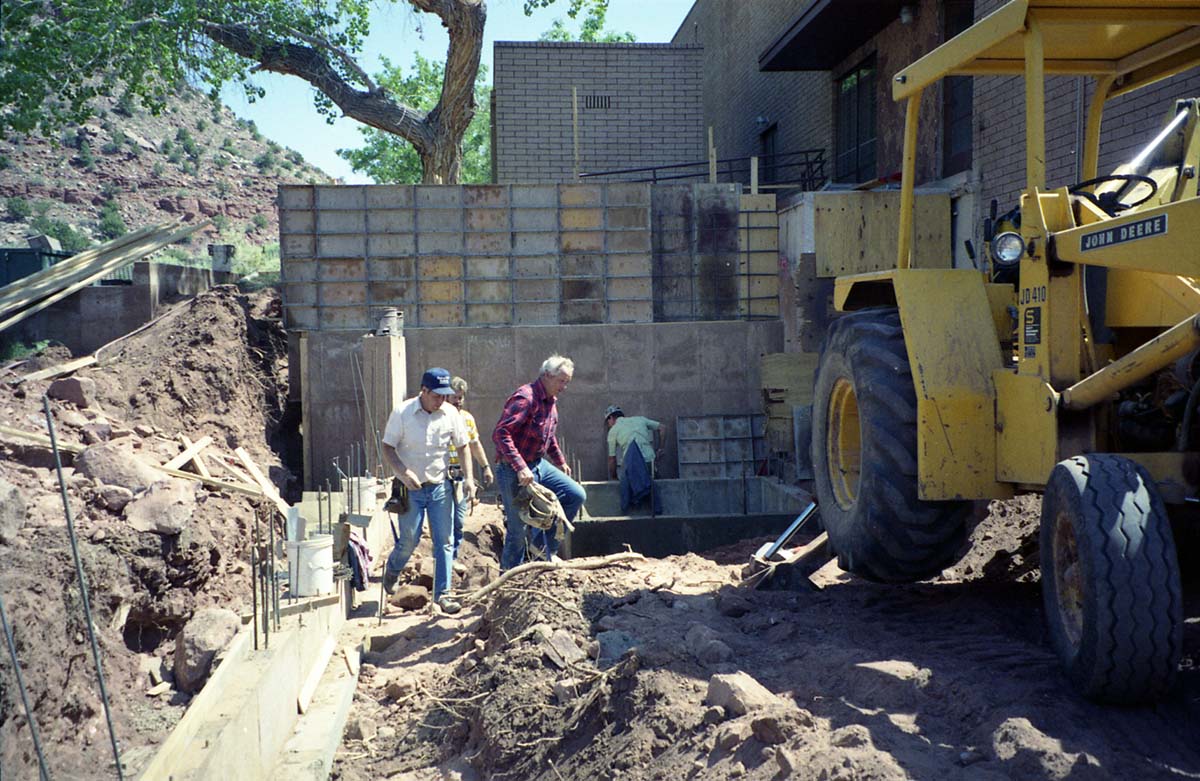 Color Photos of groundbreaking ceremony for remodeling of headquarters / visitor center building.