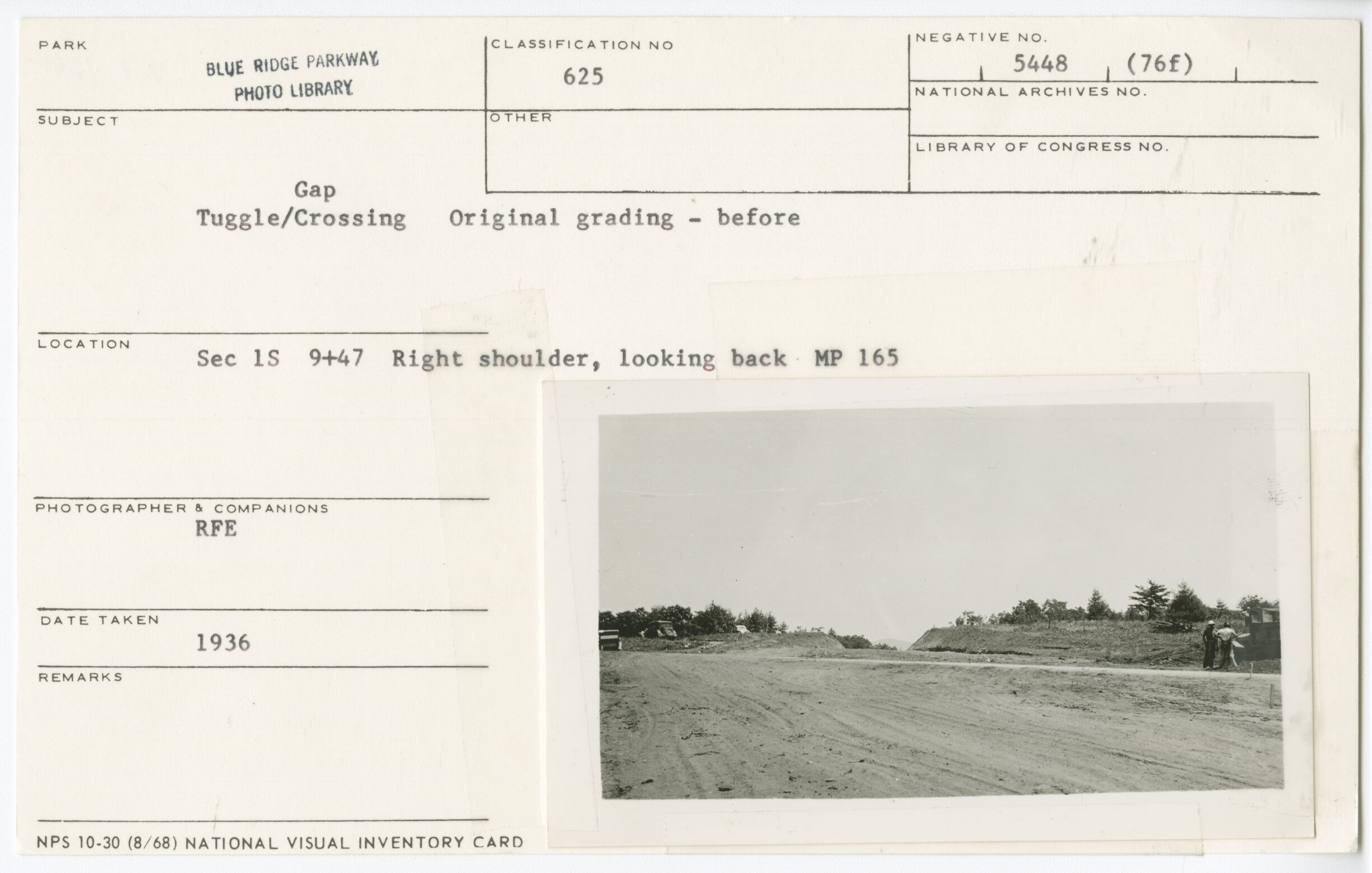 Tuggle Gap showing original grading before crossing construction