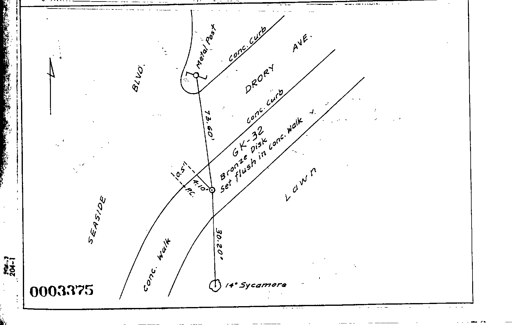 00003375 Survey Monumentation Sketch