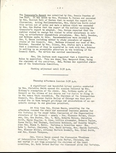 National Council of Negro Women Meeting Minutes