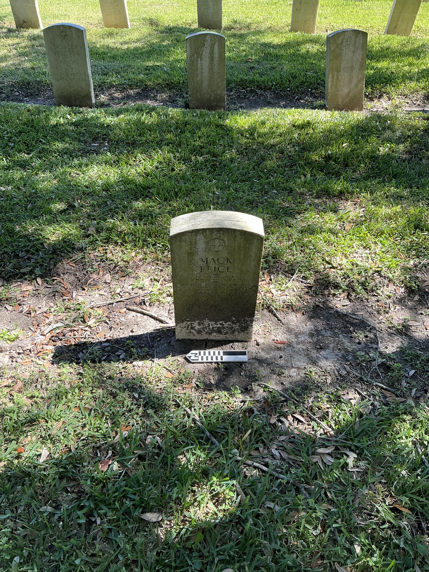 Extra image of upright marble headstone with flat face.