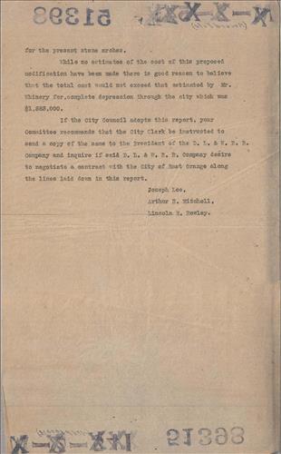 51398.PB#001--Report to committee to East Orange council regarding elimination of grade crossings throughout the city [1906.02.19] 3 pages