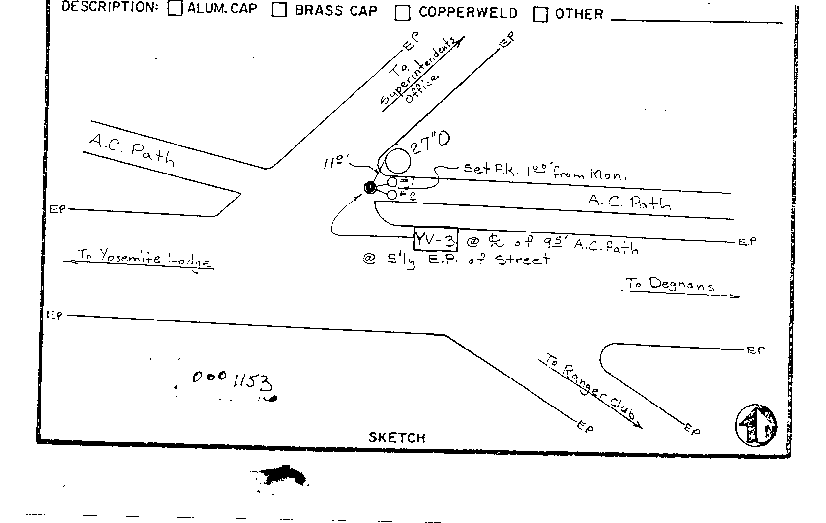 00001153 Survey Monumentation Sketch