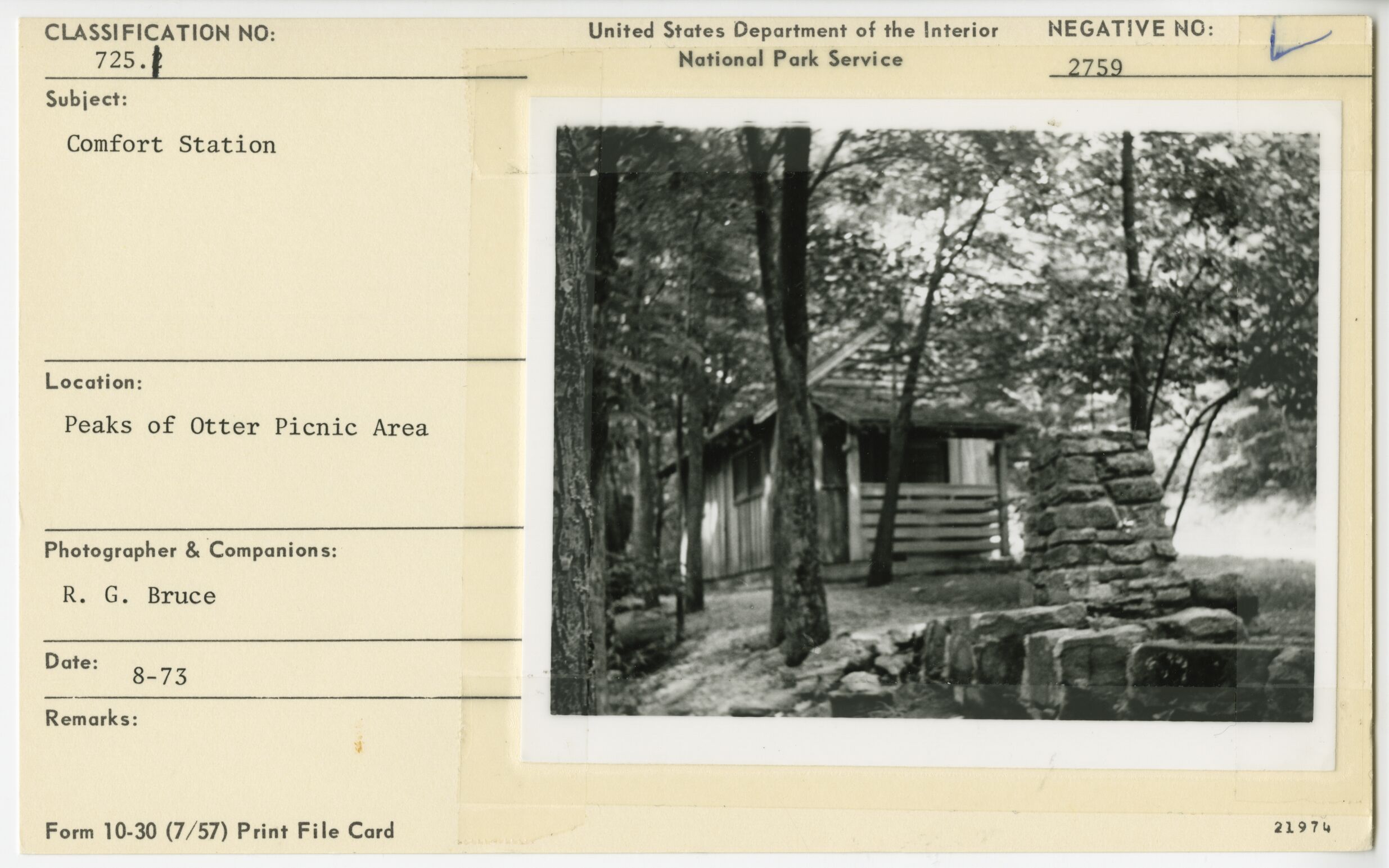 Comfort station near picnic area