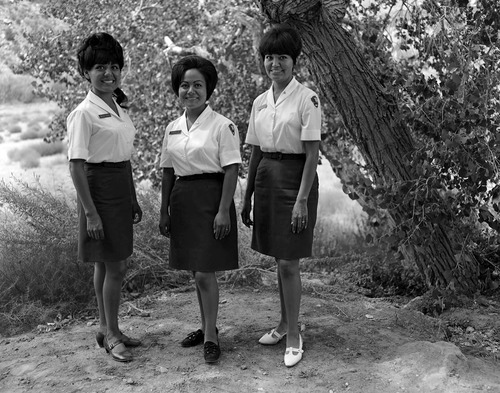 Three Navajo women who worked at South Entrance station.