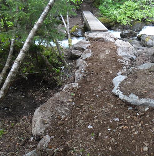Tread work on the Chilkoot Trail during the 2012 field season.