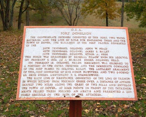 War Department Tablets at Fort Donelson National Battlefield in April 2005