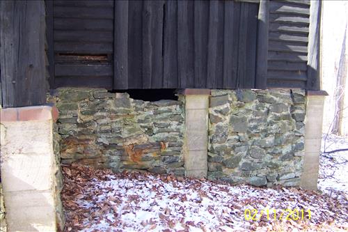 Repair and Repoint Stone walls on building 60 and 70 in Cabin Camp 1 (Goodwill) February 2011