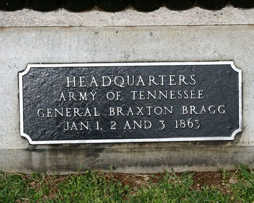 General Bragg's Headquarters Marker at Stones River National Battlefield, April 2004