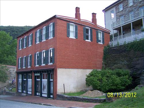 Harpers Ferry NHP/NPS Buildng #3 views of the south side where stabilization and waterproofing solutions should occur. August 13, 2012.
