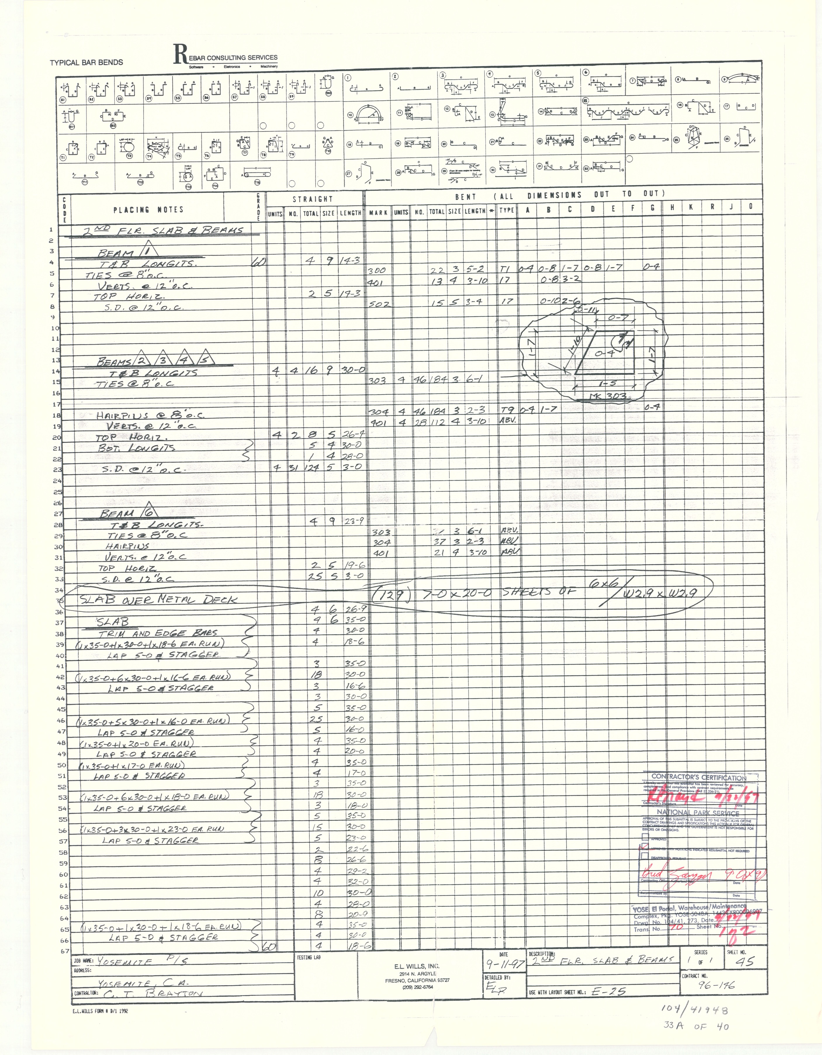 2nd Flr. Slab & Beams