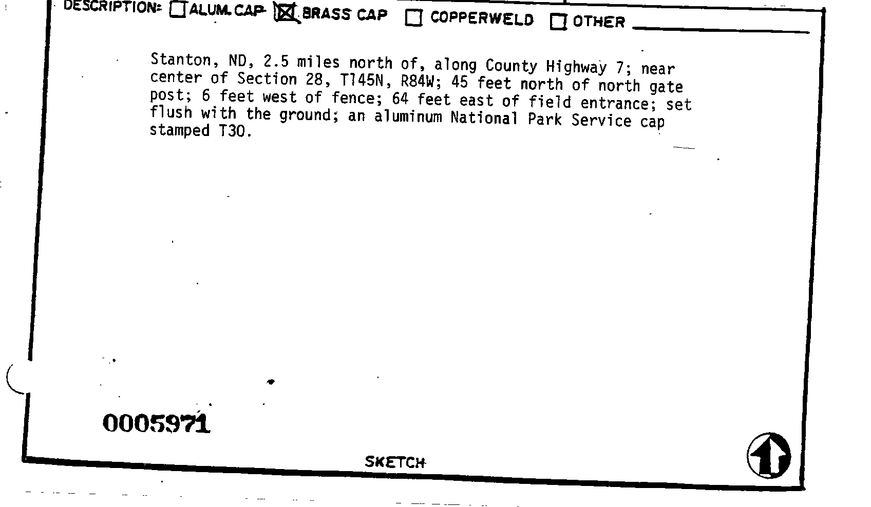 00005971 Survey Monumentation Sketch